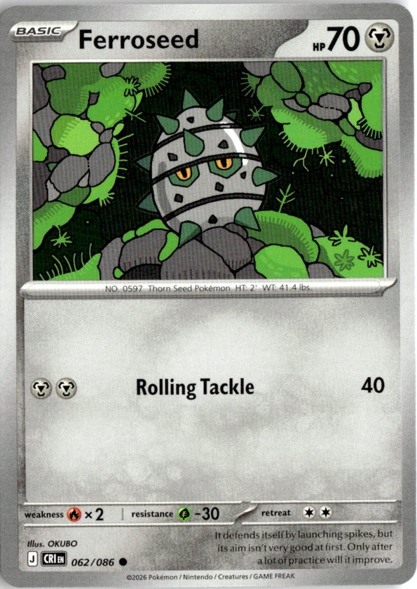 2026 Pokemon Mega Evolution Ferroseed graded slab