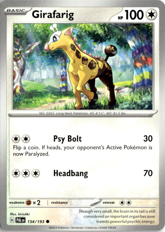 2023 Pokemon Scarlet And Violet Girafarig graded slab