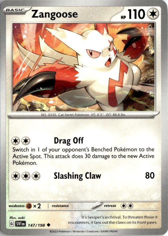 2023 Pokemon Scarlet And Violet Zangoose graded slab