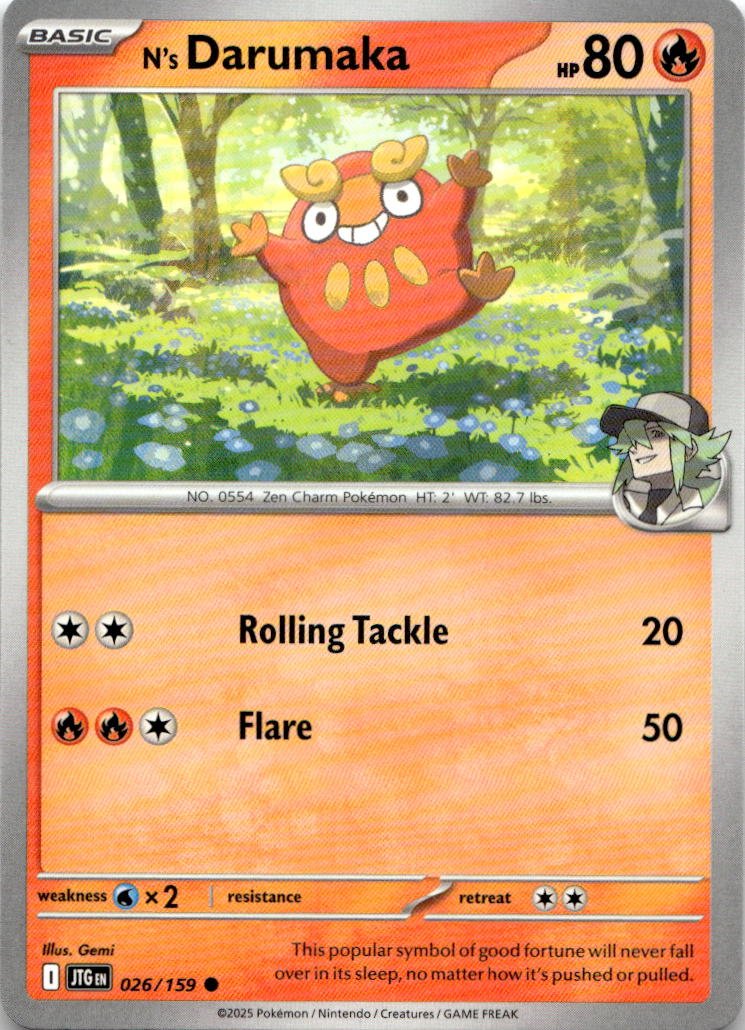 2025 Pokemon Scarlet And Violet N'S Darumaka graded slab