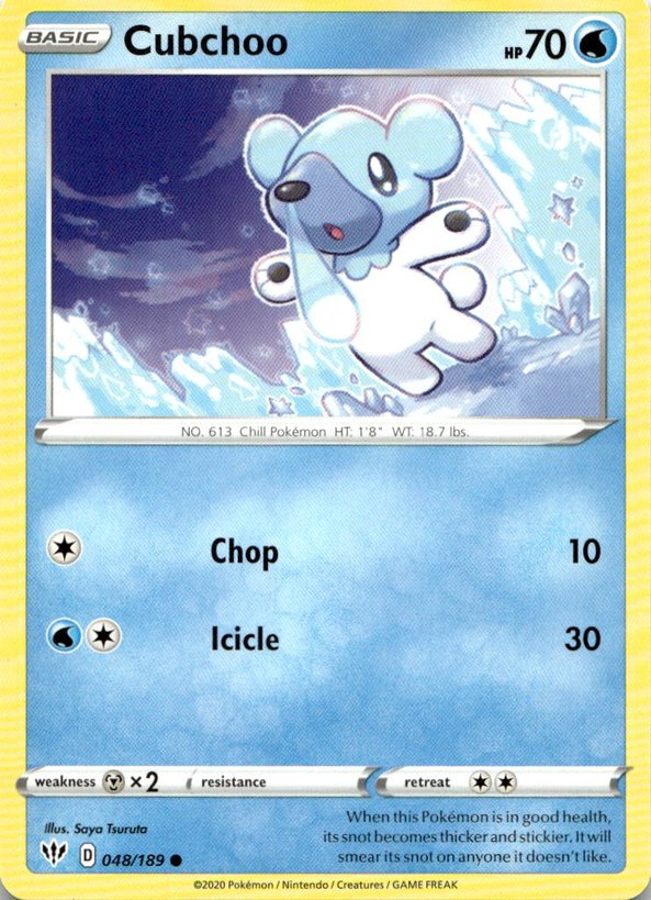 2020 Pokemon Sword And Shield Cubchoo graded slab