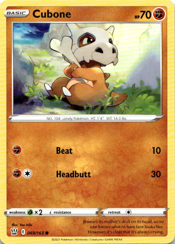 2021 Pokemon Sword And Shield Cubone graded slab