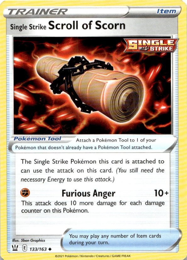 2021 Pokemon Sword And Shield Single Strike Scroll Of Scorn graded slab