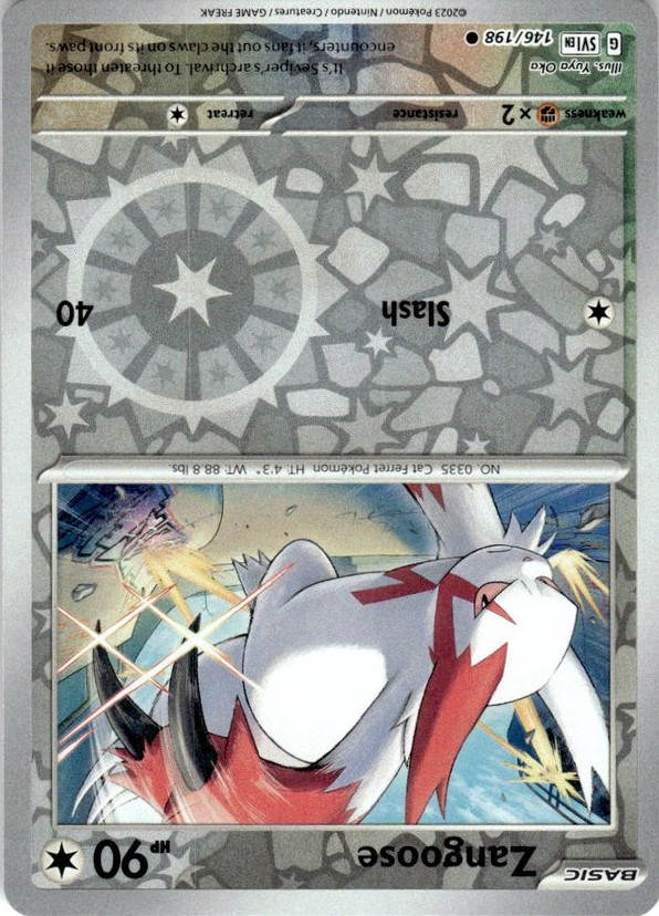 2023 Pokemon Scarlet And Violet Zangoose graded slab