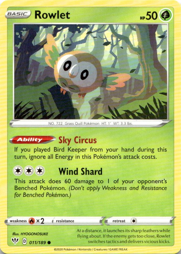 2021 Pokemon Sword And Shield Rowlet graded slab