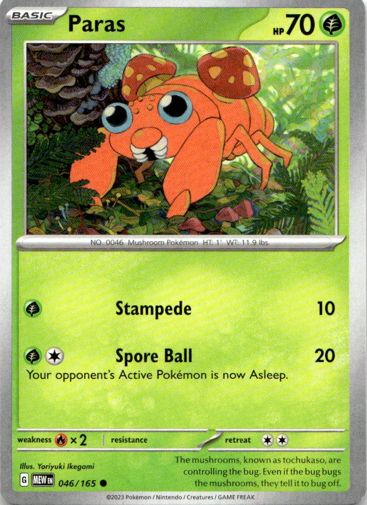 2023 Pokemon Scarlet And Violet Paras graded slab