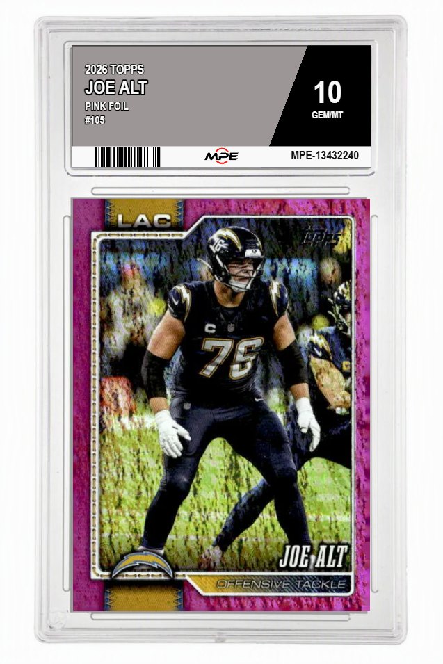 2026 TOPPS PINK FOIL #105 JOE ALT MPE 10 GEM/MT — graded card auctioned from the MPE vault