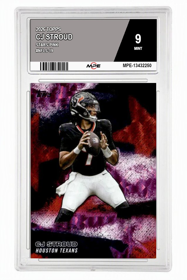 2026 TOPPS STARS-PINK #NFLS-19 CJ STROUD MPE 9 MINT — graded card auctioned from the MPE vault
