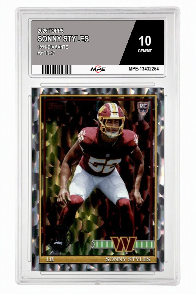 2026 TOPPS 1991-DIAMANTE #91TR-47 SONNY STYLES MPE 10 GEM/MT — graded card auctioned from the MPE vault