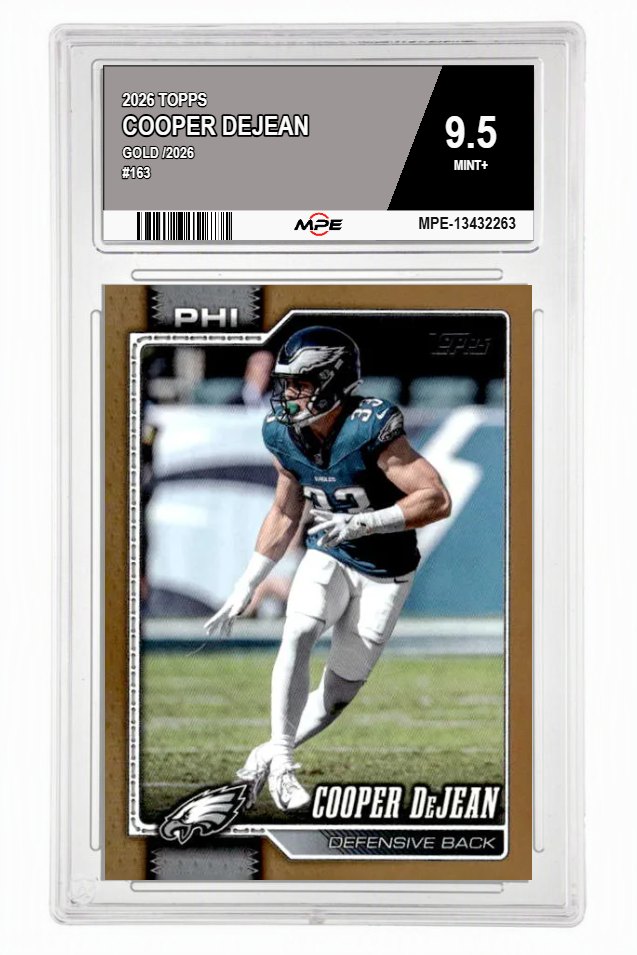 2026 TOPPS GOLD /2026 #163 COOPER DEJEAN MPE 9.5 MINT+ — graded card auctioned from the MPE vault