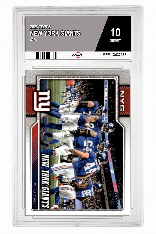 2026 TOPPS #275 NEW YORK GIANTS MPE 10 GEM/MT — graded card auctioned from the MPE vault