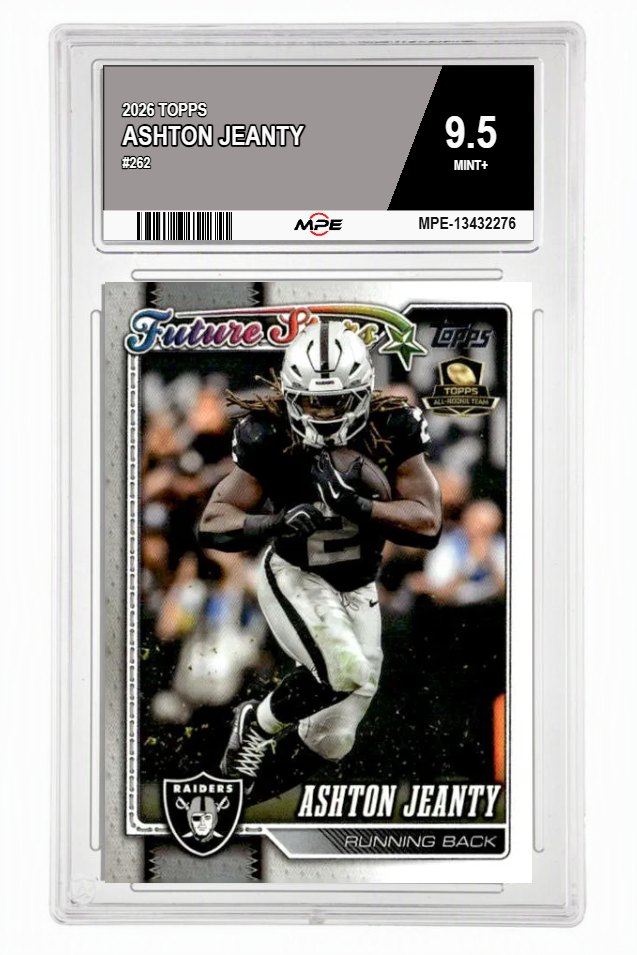 2026 TOPPS #262 ASHTON JEANTY MPE 9.5 MINT+ — graded card auctioned from the MPE vault