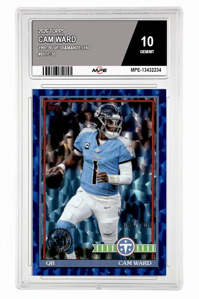 2026 TOPPS 1991-BLUE DIAMANTE /150 #91TF-30 CAM WARD MPE 10 GEM/MT — graded card auctioned from the MPE vault