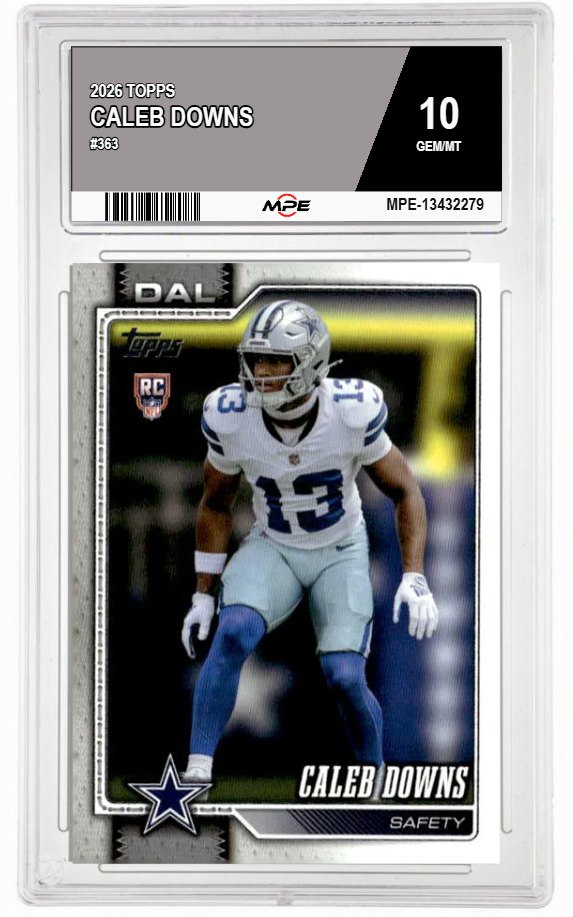 2026 TOPPS #363 CALEB DOWNS MPE 10 GEM/MT — graded card auctioned from the MPE vault