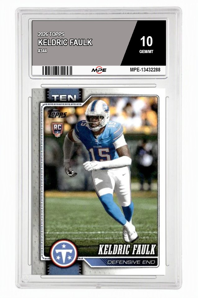 2026 TOPPS #344 KELDRIC FAULK MPE 10 GEM/MT — graded card auctioned from the MPE vault