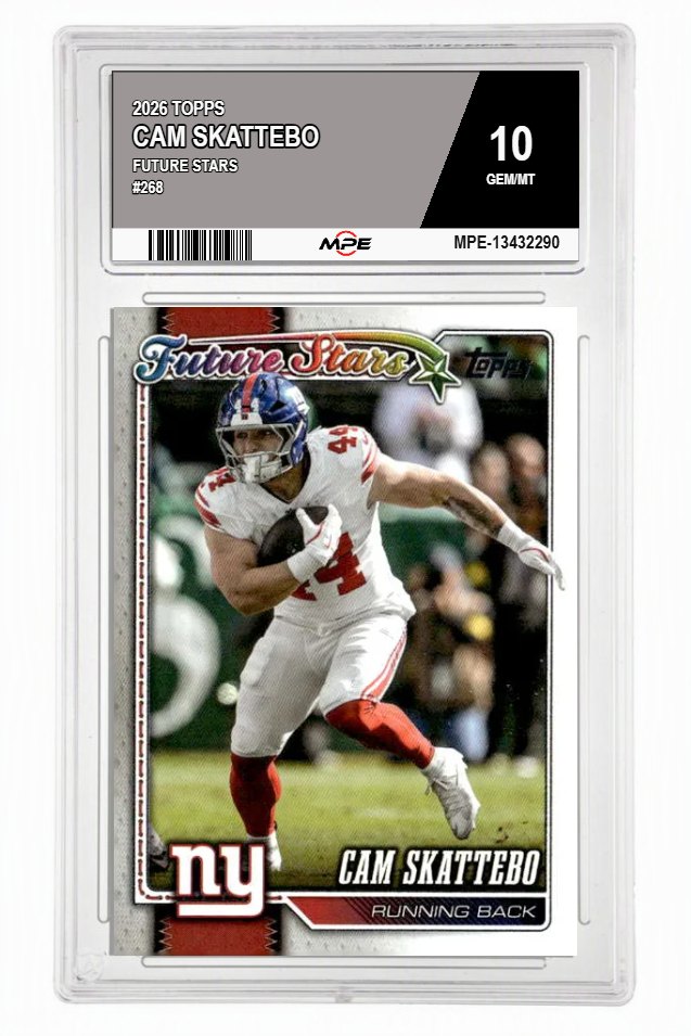 2026 TOPPS FUTURE STARS #268 CAM SKATTEBO MPE 10 GEM/MT — graded card auctioned from the MPE vault