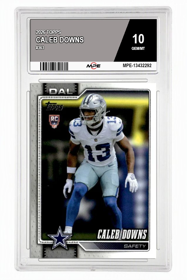 2026 TOPPS #363 CALEB DOWNS MPE 10 GEM/MT — graded card auctioned from the MPE vault