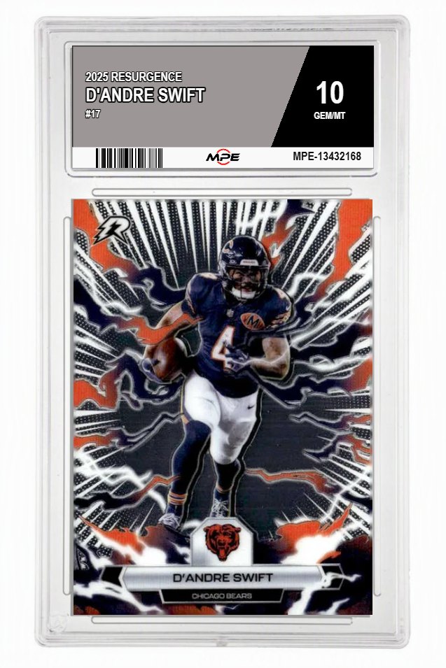 2025 RESURGENCE #17 D'ANDRE SWIFT MPE 10 GEM/MT — graded card auctioned from the MPE vault