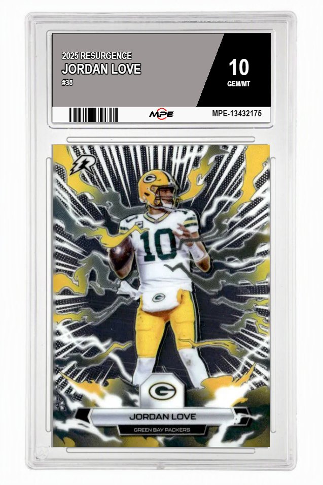 2025 RESURGENCE #35 JORDAN LOVE MPE 10 GEM/MT — graded card auctioned from the MPE vault