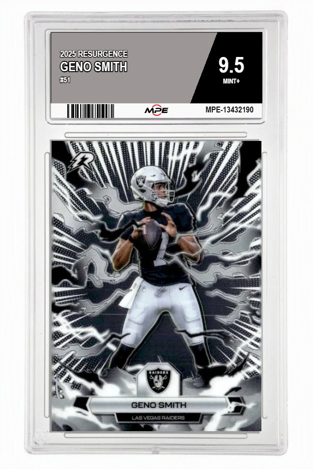2025 RESURGENCE #51 GENO SMITH MPE 9.5 MINT+ — graded card auctioned from the MPE vault