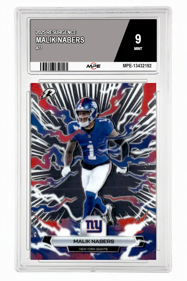 2025 RESURGENCE #73 MALIK NABERS MPE 9 MINT — graded card auctioned from the MPE vault