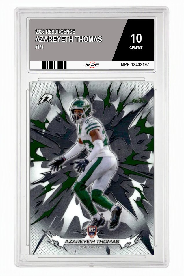 2025 RESURGENCE #174 AZAREYETH THOMAS MPE 10 GEM/MT — graded card auctioned from the MPE vault