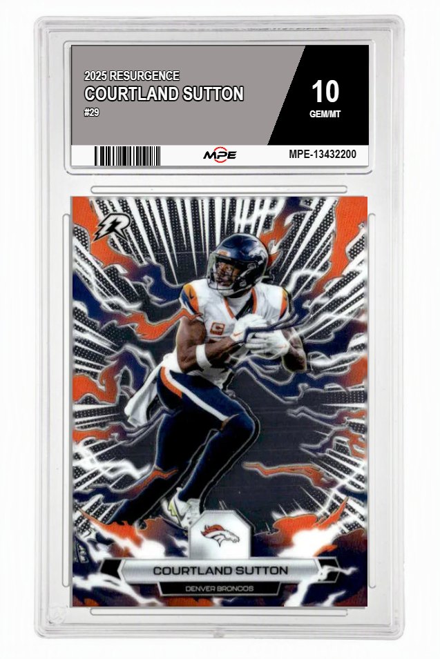 2025 RESURGENCE #29 COURTLAND SUTTON MPE 10 GEM/MT — graded card auctioned from the MPE vault