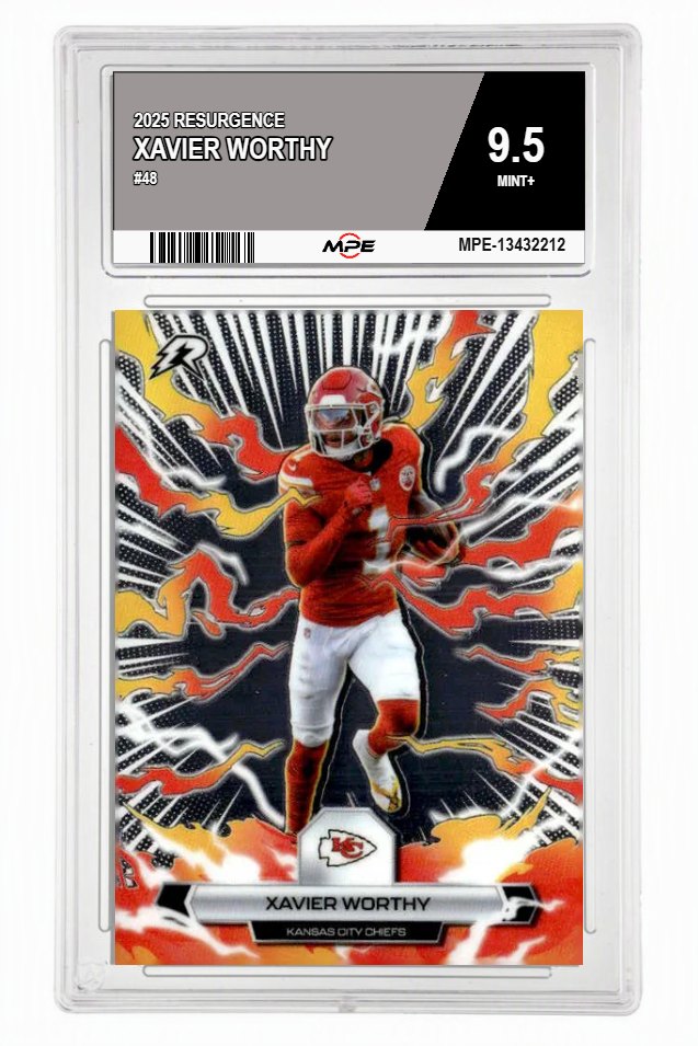 2025 RESURGENCE #48 XAVIER WORTHY MPE 9.5 MINT+ — graded card auctioned from the MPE vault