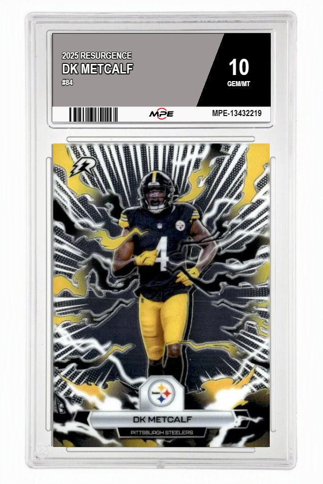 2025 RESURGENCE #84 DK METCALF MPE 10 GEM/MT — graded card auctioned from the MPE vault