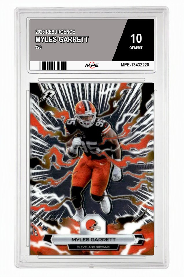 2025 RESURGENCE #23 MYLES GARRETT MPE 10 GEM/MT — graded card auctioned from the MPE vault