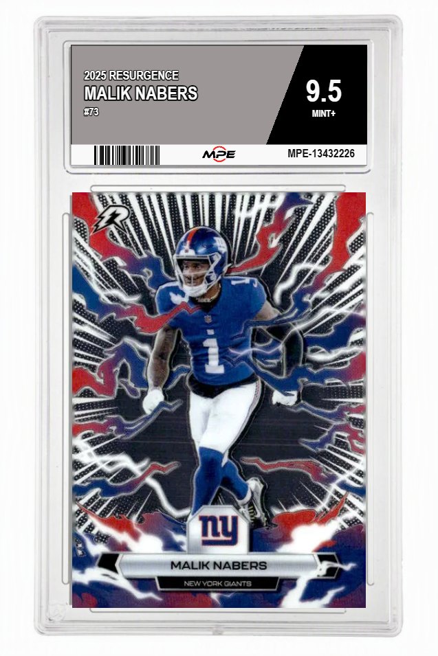 2025 RESURGENCE #73 MALIK NABERS MPE 9.5 MINT+ — graded card auctioned from the MPE vault