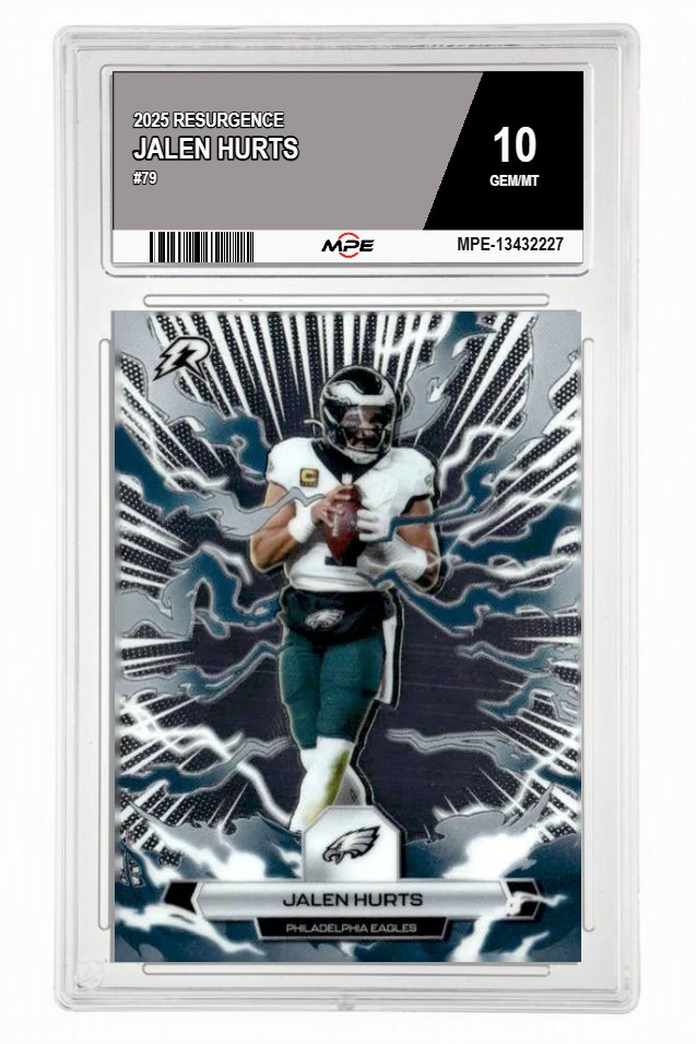 2025 RESURGENCE #79 JALEN HURTS MPE 10 GEM/MT — graded card auctioned from the MPE vault
