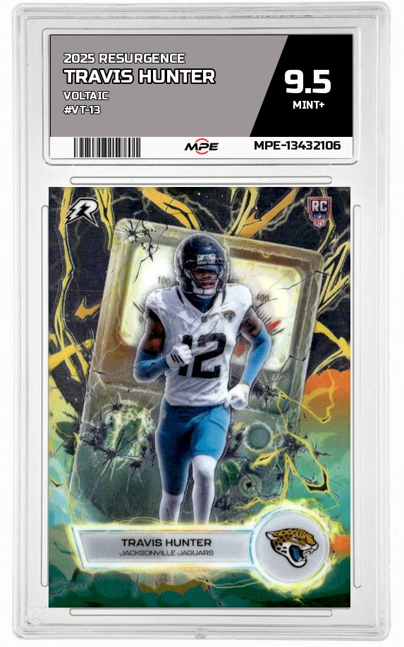 2025 RESURGENCE VOLTAIC #VT-13 TRAVIS HUNTER MPE 9.5 MINT+ — graded card auctioned from the MPE vault