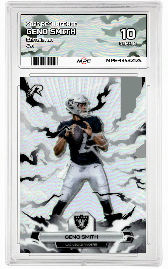 2025 RESURGENCE REFRACTOR #51 GENO SMITH MPE 10 GEM/MT — graded card auctioned from the MPE vault
