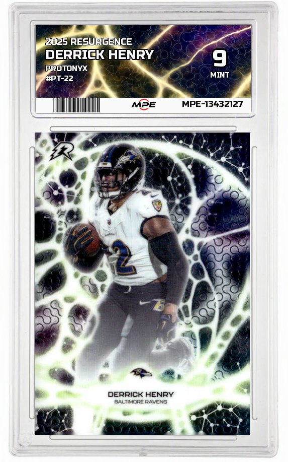 2025 RESURGENCE PROTONYX #PT-22 DERRICK HENRY MPE 9 MINT — graded card auctioned from the MPE vault