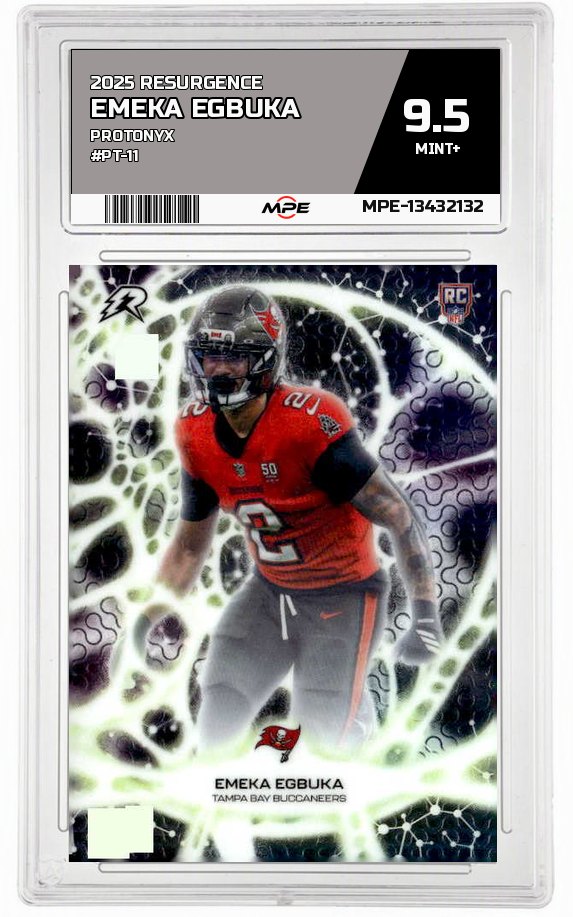2025 RESURGENCE PROTONYX #PT-11 EMEKA EGBUKA MPE 9.5 MINT+ — graded card auctioned from the MPE vault