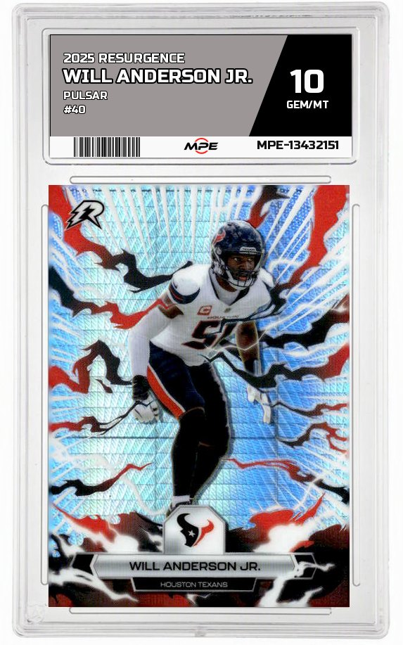 2025 RESURGENCE PULSAR #40 WILL ANDERSON JR. MPE 10 GEM/MT — graded card auctioned from the MPE vault