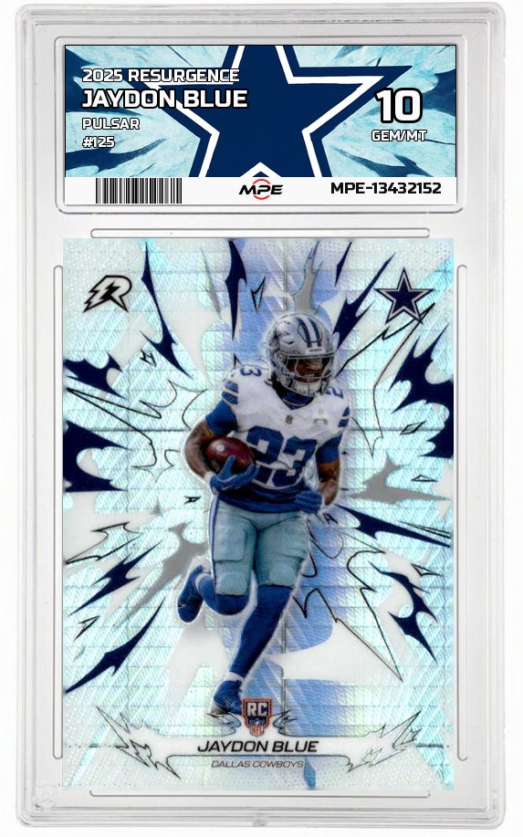 2025 RESURGENCE PULSAR #125 JAYDON BLUE MPE 10 GEM/MT — graded card auctioned from the MPE vault