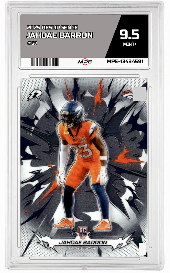 2025 RESURGENCE #127 JAHDAE BARRON MPE 9.5 MINT+ — graded card auctioned from the MPE vault