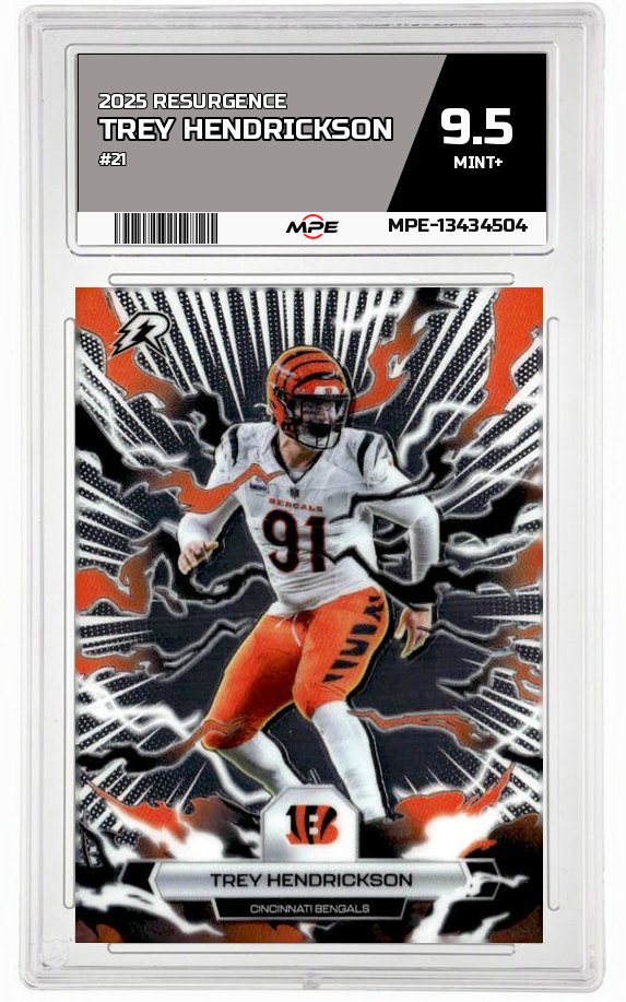 2025 RESURGENCE #21 TREY HENDRICKSON MPE 9.5 MINT+ — graded card auctioned from the MPE vault