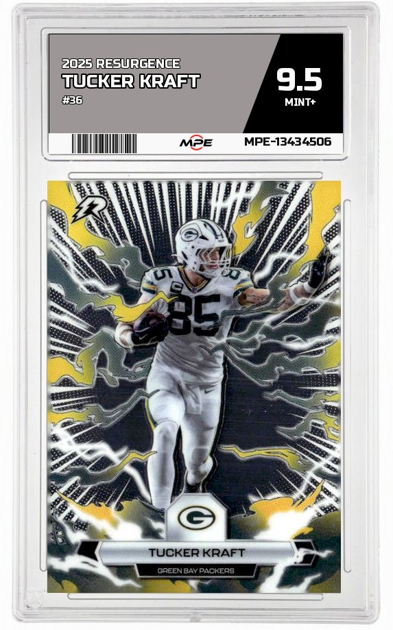 2025 RESURGENCE #36 TUCKER KRAFT MPE 9.5 MINT+ — graded card auctioned from the MPE vault