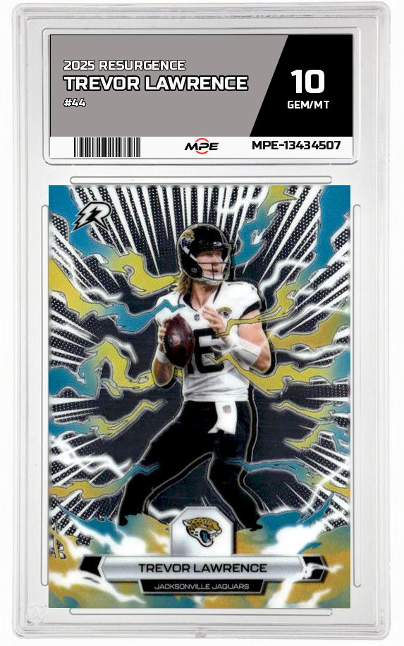 2025 RESURGENCE #44 TREVOR LAWRENCE MPE 10 GEM/MT — graded card auctioned from the MPE vault
