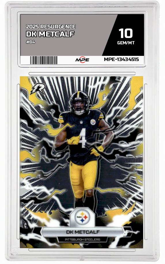 2025 RESURGENCE #84 DK METCALF MPE 10 GEM/MT — graded card auctioned from the MPE vault