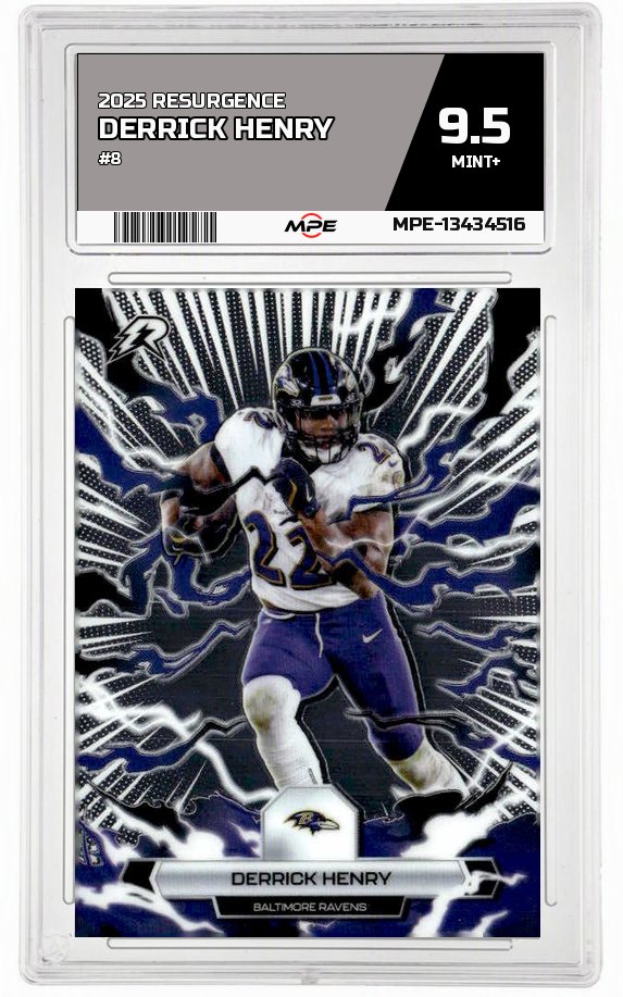 2025 RESURGENCE #8 DERRICK HENRY MPE 9.5 MINT+ — graded card up for auction