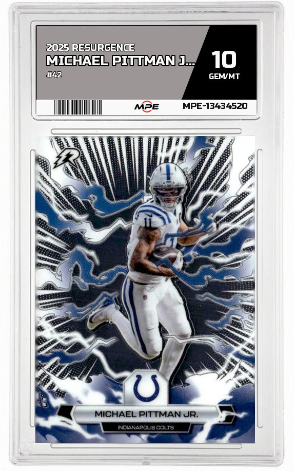 2025 RESURGENCE #42 MICHAEL PITTMAN JR. MPE 10 GEM/MT — graded card auctioned from the MPE vault