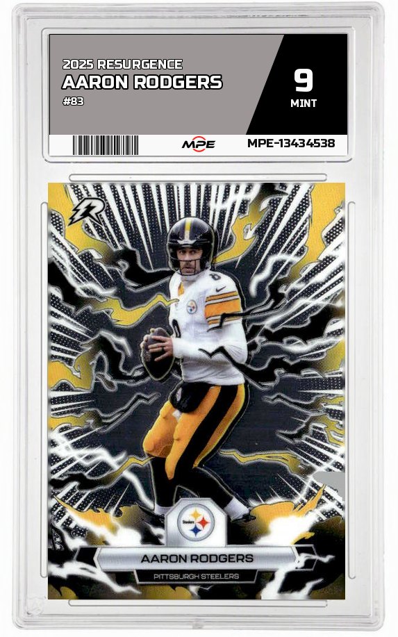 2025 RESURGENCE #83 AARON RODGERS MPE 9 MINT — graded card auctioned from the MPE vault