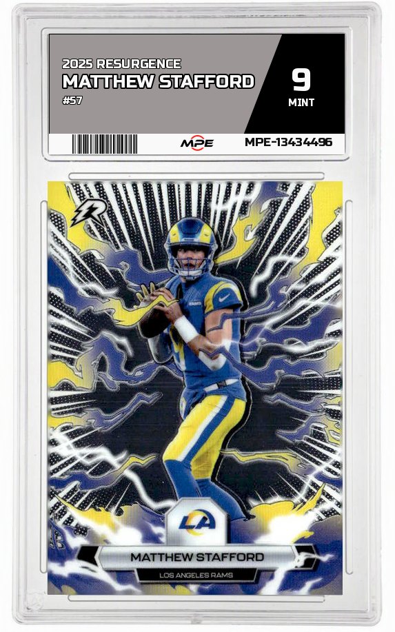 2025 RESURGENCE #57 MATTHEW STAFFORD MPE 9 MINT — graded card auctioned from the MPE vault