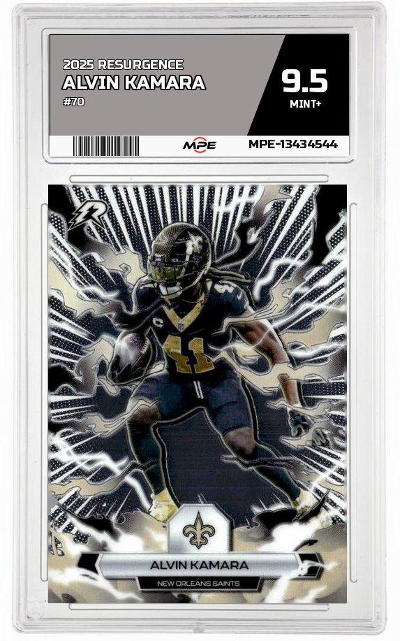 2025 RESURGENCE #70 ALVIN KAMARA MPE 9.5 MINT+ — graded card up for auction