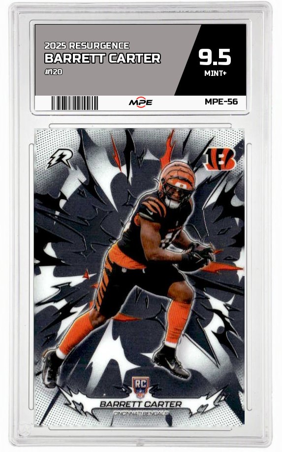 2025 RESURGENCE #120 BARRETT CARTER MPE 9.5 MINT+ — graded card auctioned from the MPE vault