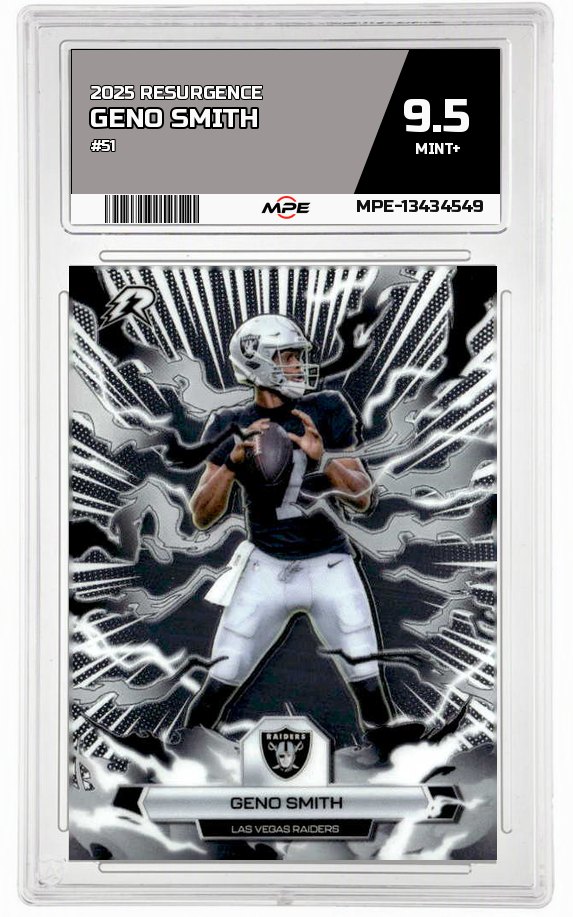 2025 RESURGENCE #51 GENO SMITH MPE 9.5 MINT+ — graded card auctioned from the MPE vault